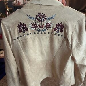 Embroidered Tan Women's Jacket